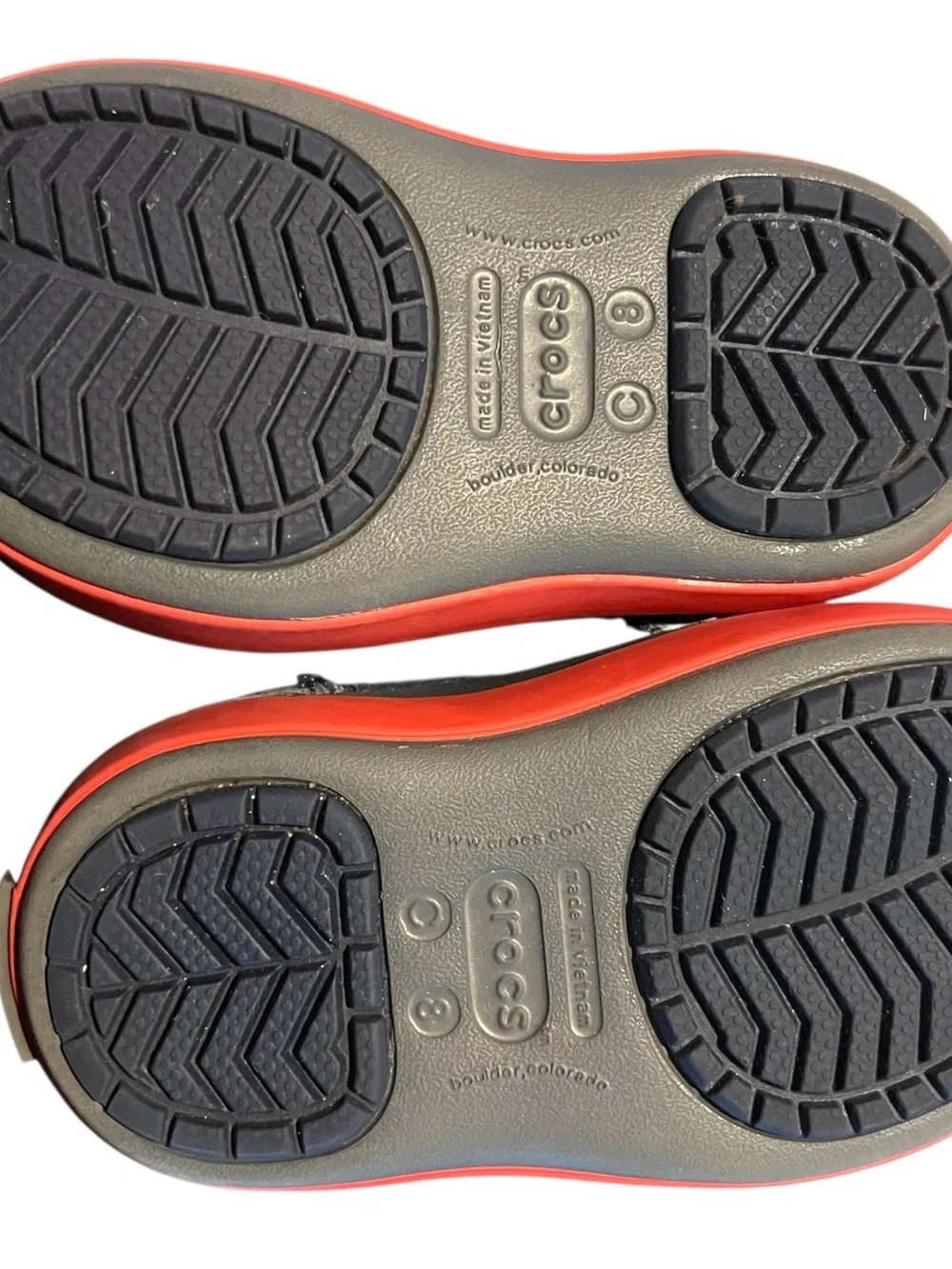 Crocs LodgePoint Kids Snow Boots Navy Slate Gray Winter Waterproof Size C8